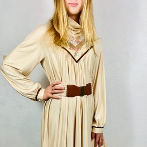 Vintage 70’’s long sleeve midi dress Meduim